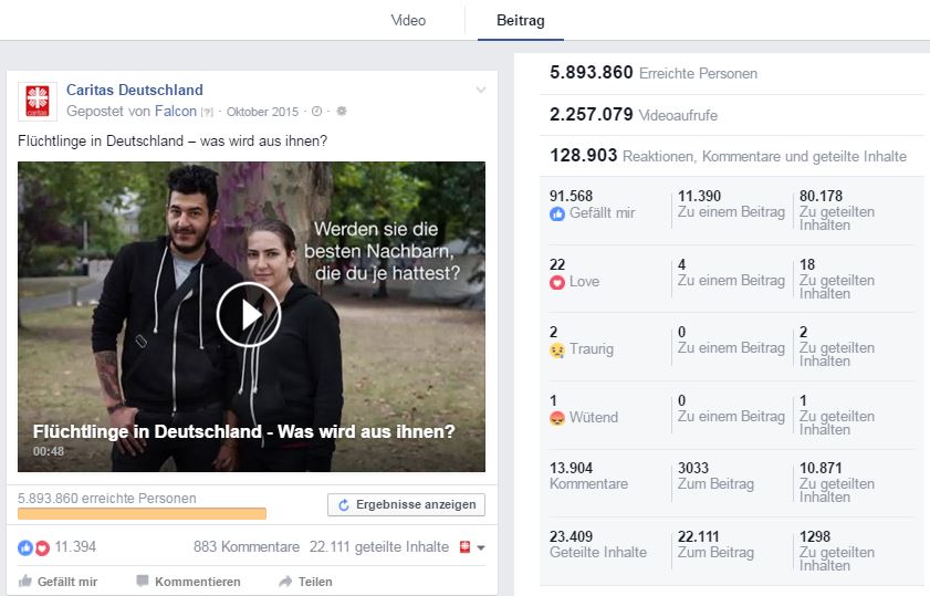 Facebook-Statistik-Flüchtlingsvideo